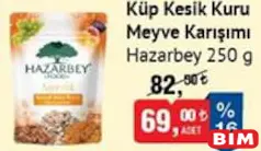 HAZARBEY KÜP KESİK KURU MEYVE KARIŞIMI 250 G fiyat ve kampanya bilgisi
